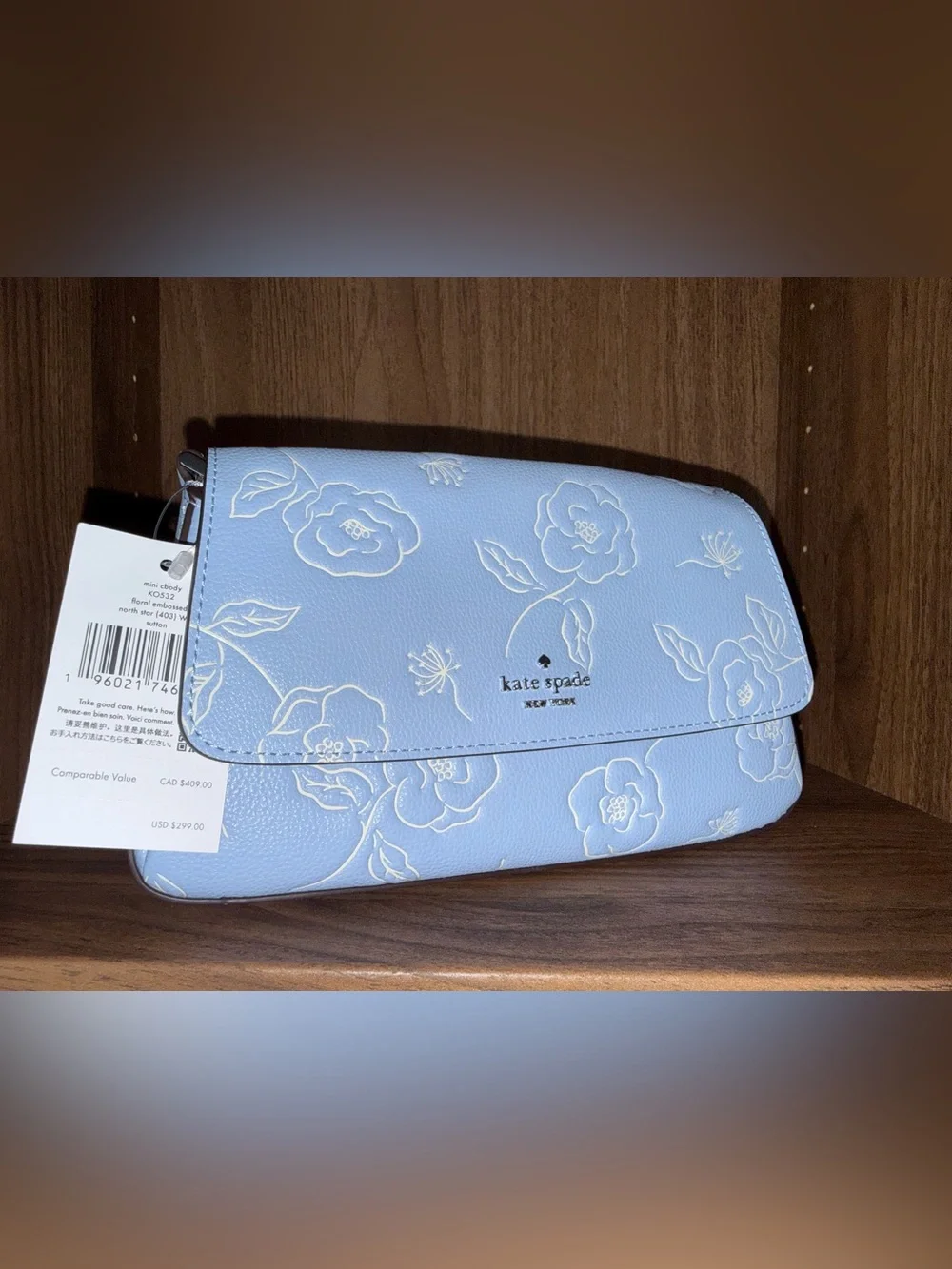 NWT Blue Floral Kate Spade Cross Body
